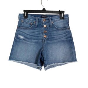 Women's J.Crew High-rise Distressed Denim Shorts Sz 25